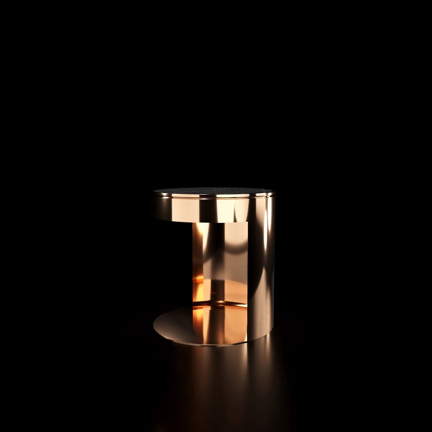 Bottini Rose Gold Round Coffee Table for a Luxe Look