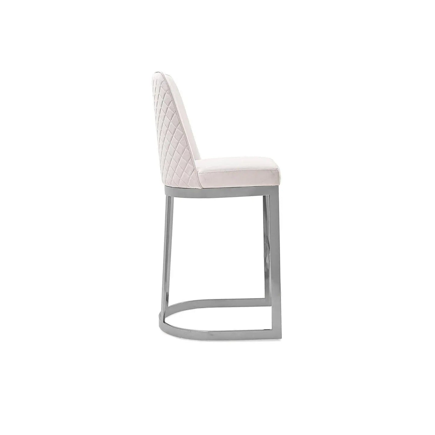 Mariella Bar Stool – Polished Silver