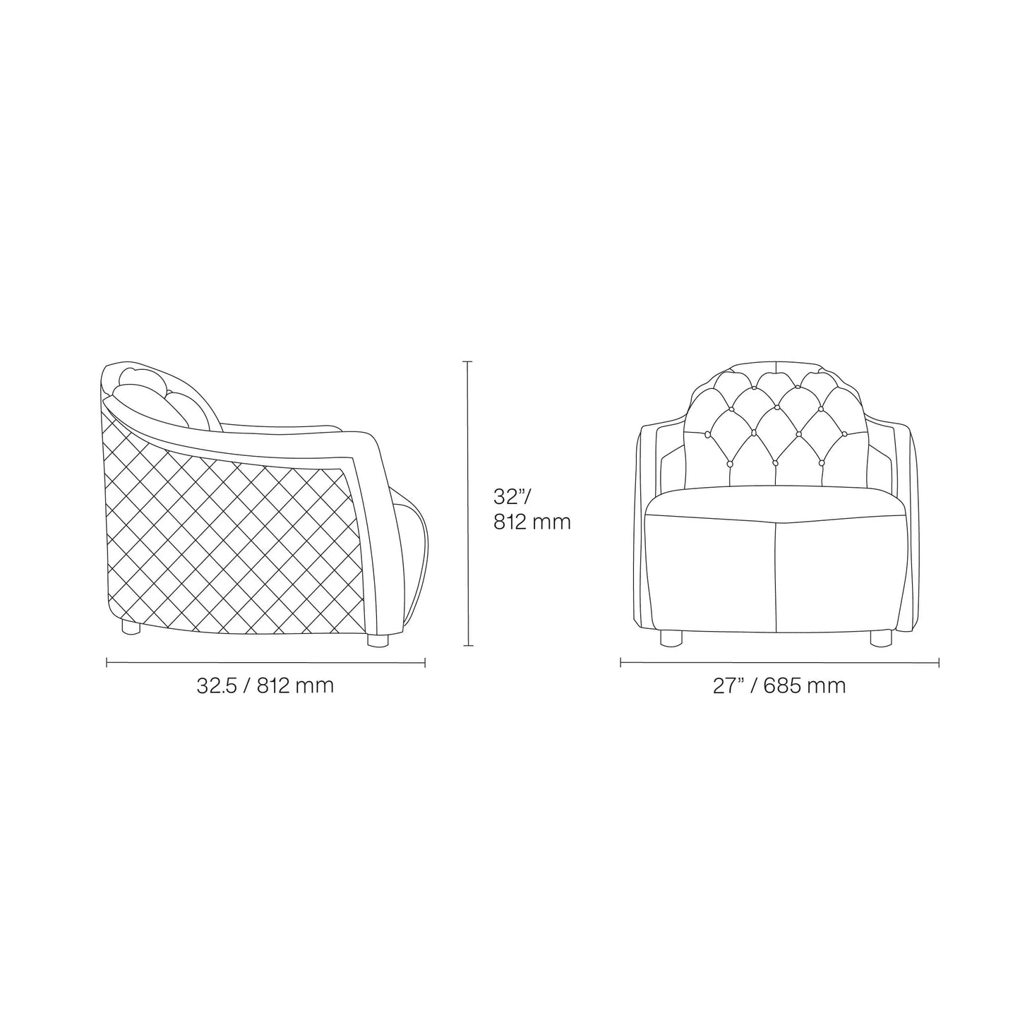 Massimo Lux Silver-Trim Sofa Set – Black