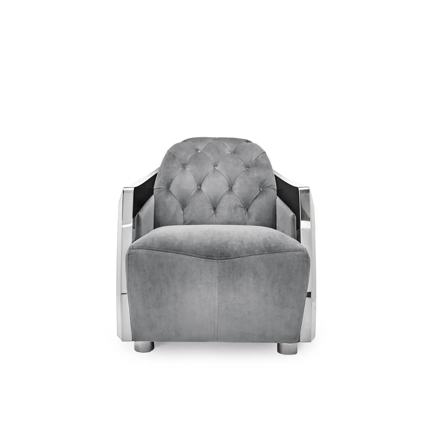 Massimo Silver Premium Sofa Set in Gray
