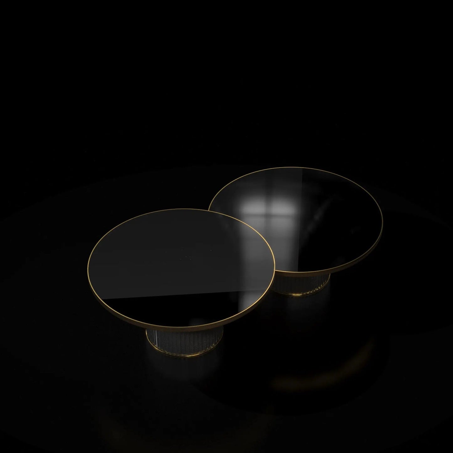 Messina Nested Zirconium Gold Coffee Table Set for Stylish Spaces