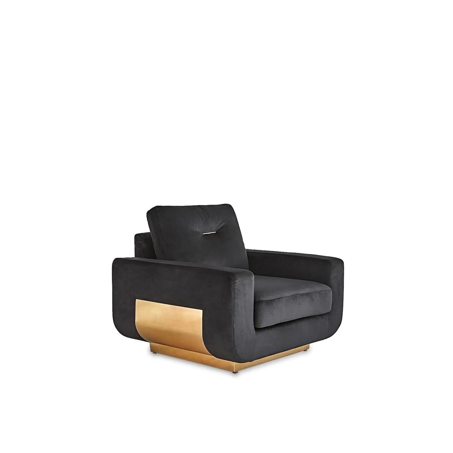 Milano Titanium Gold Sofa Set – Black