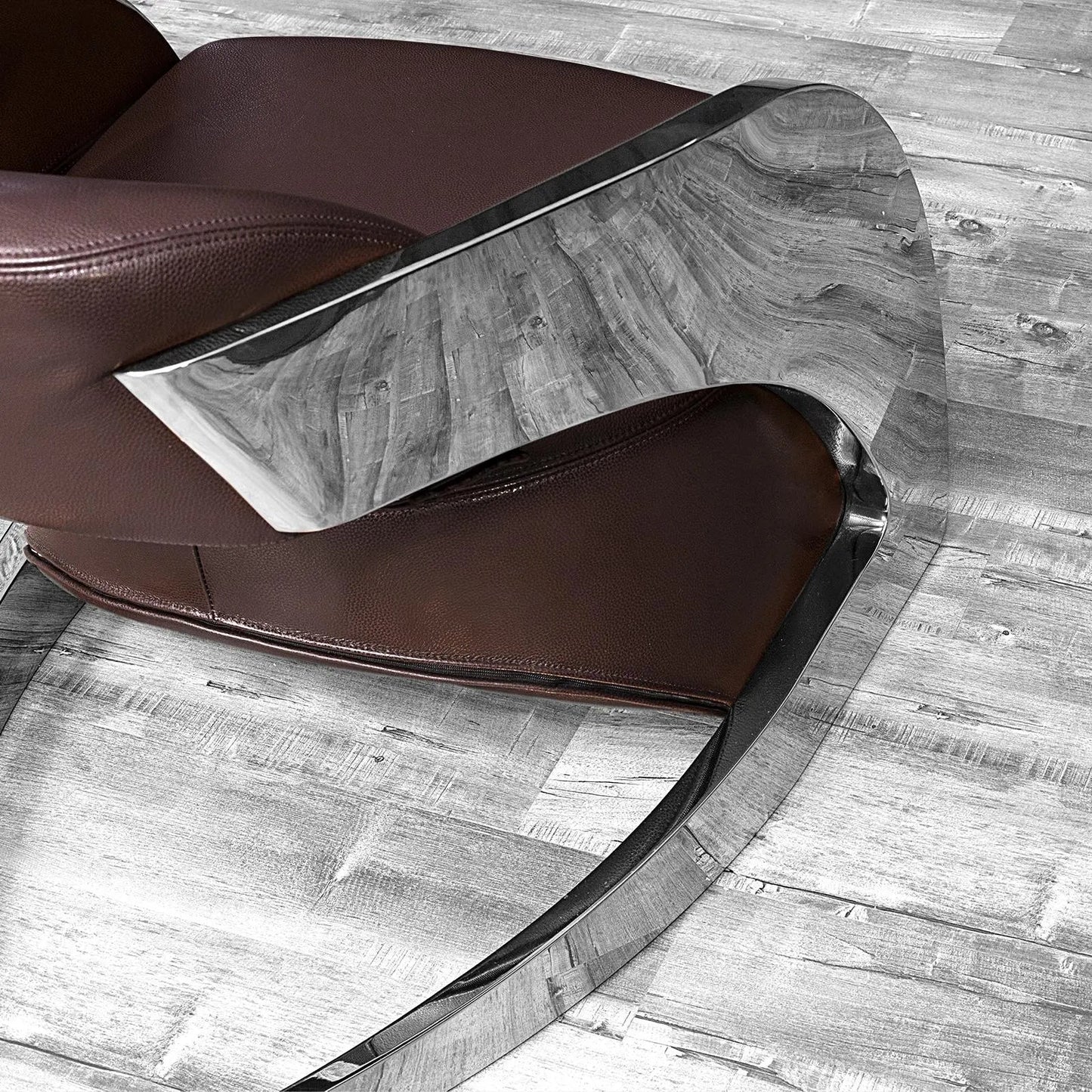 Zetta Silver Accent Chair – Leather Edition