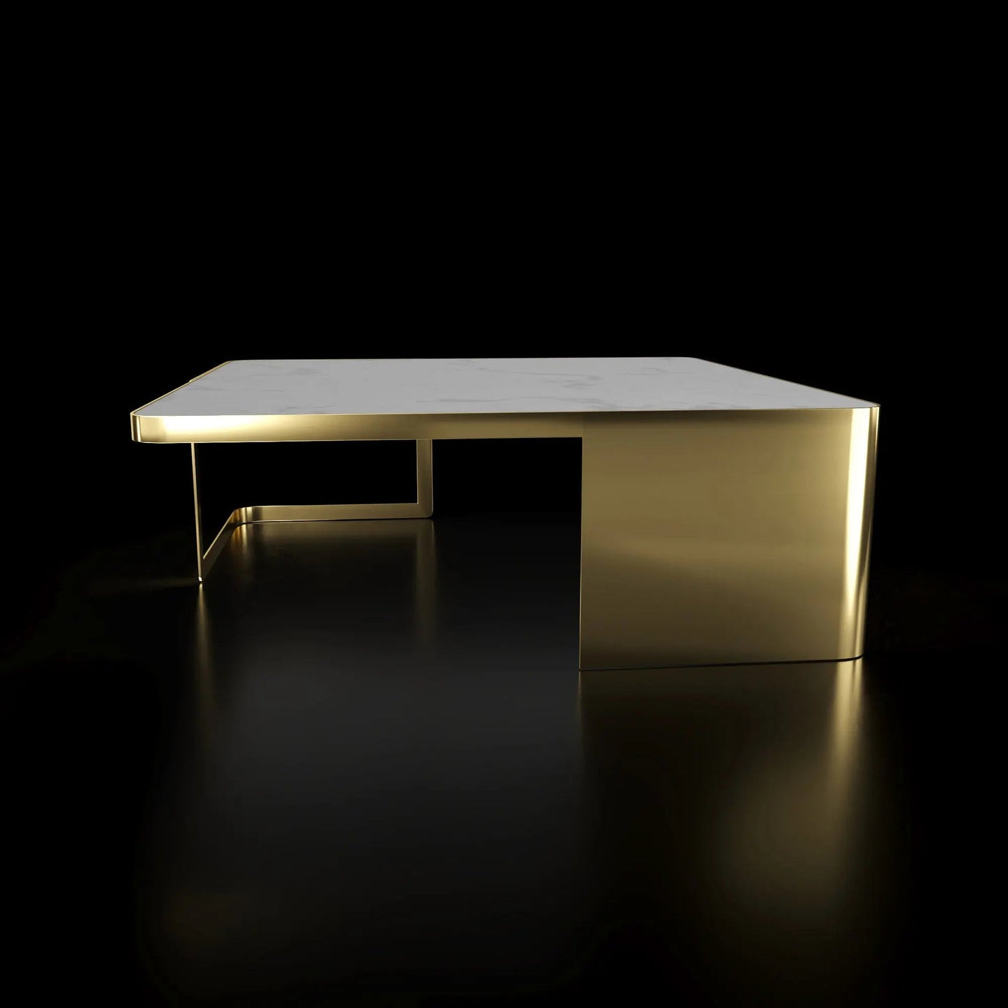 Tullio Titanium Gold Square Coffee Table
