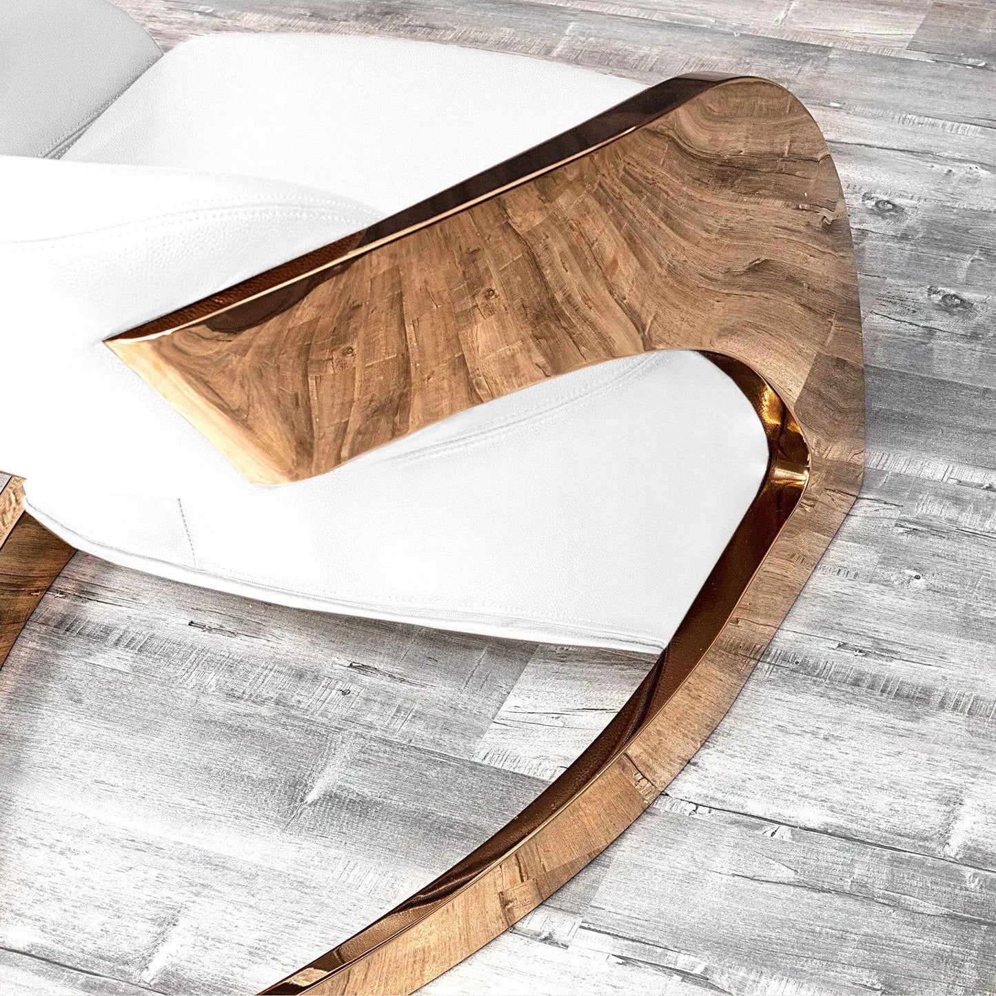 Zetta Rose Gold Accent Chair – Premium Leather