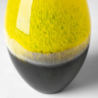 Jasse Large Yellow/Gray Ombre Glass Vase