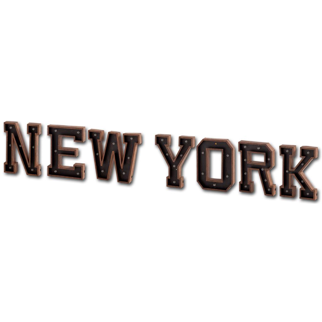 Archera "New York" Metal Battery Powered LED Sign