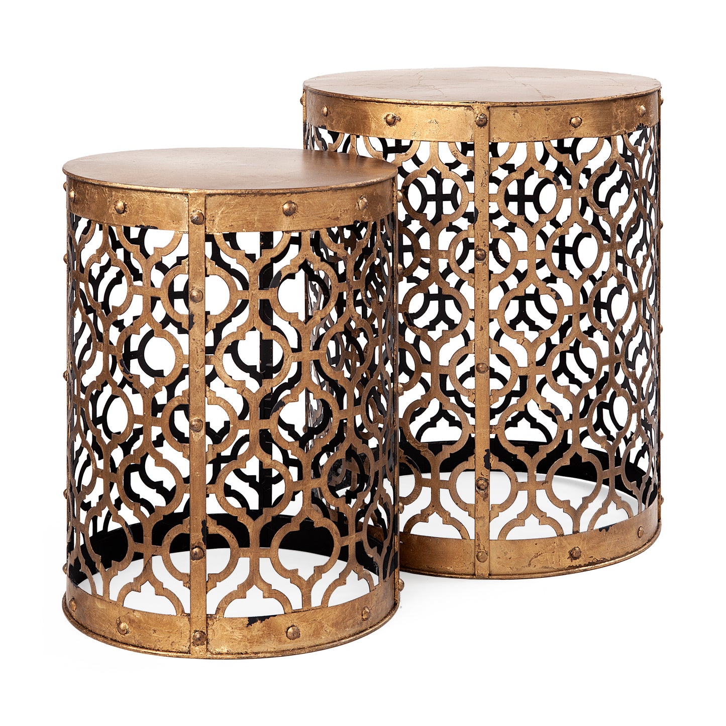 Rudebekia (Set of 2) 16L x 16W Gold Round Metal Accent Tables