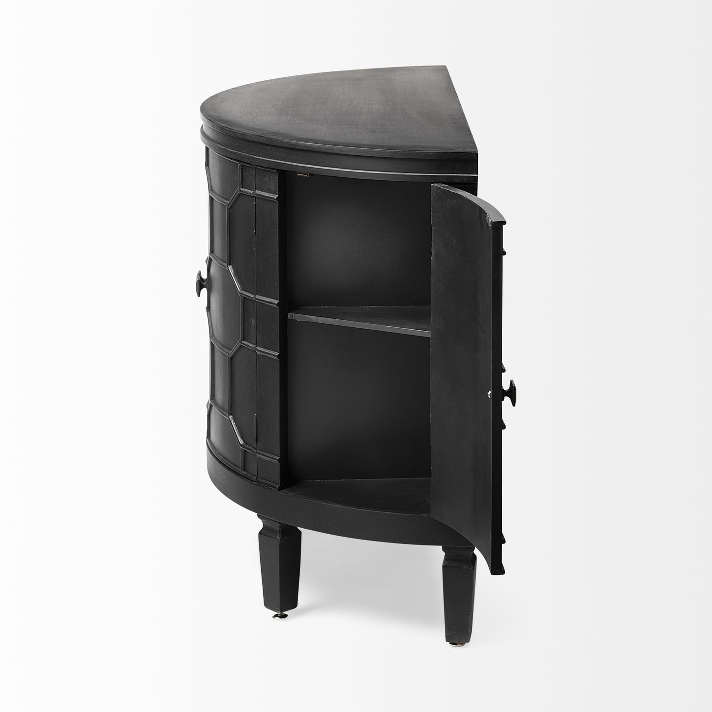 Romers II 18L x 38W Black Fir Veneer 4 Door Patterned Accent Cabinet