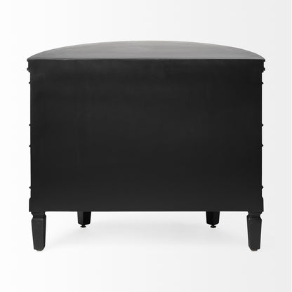 Romers II 18L x 38W Black Fir Veneer 4 Door Patterned Accent Cabinet