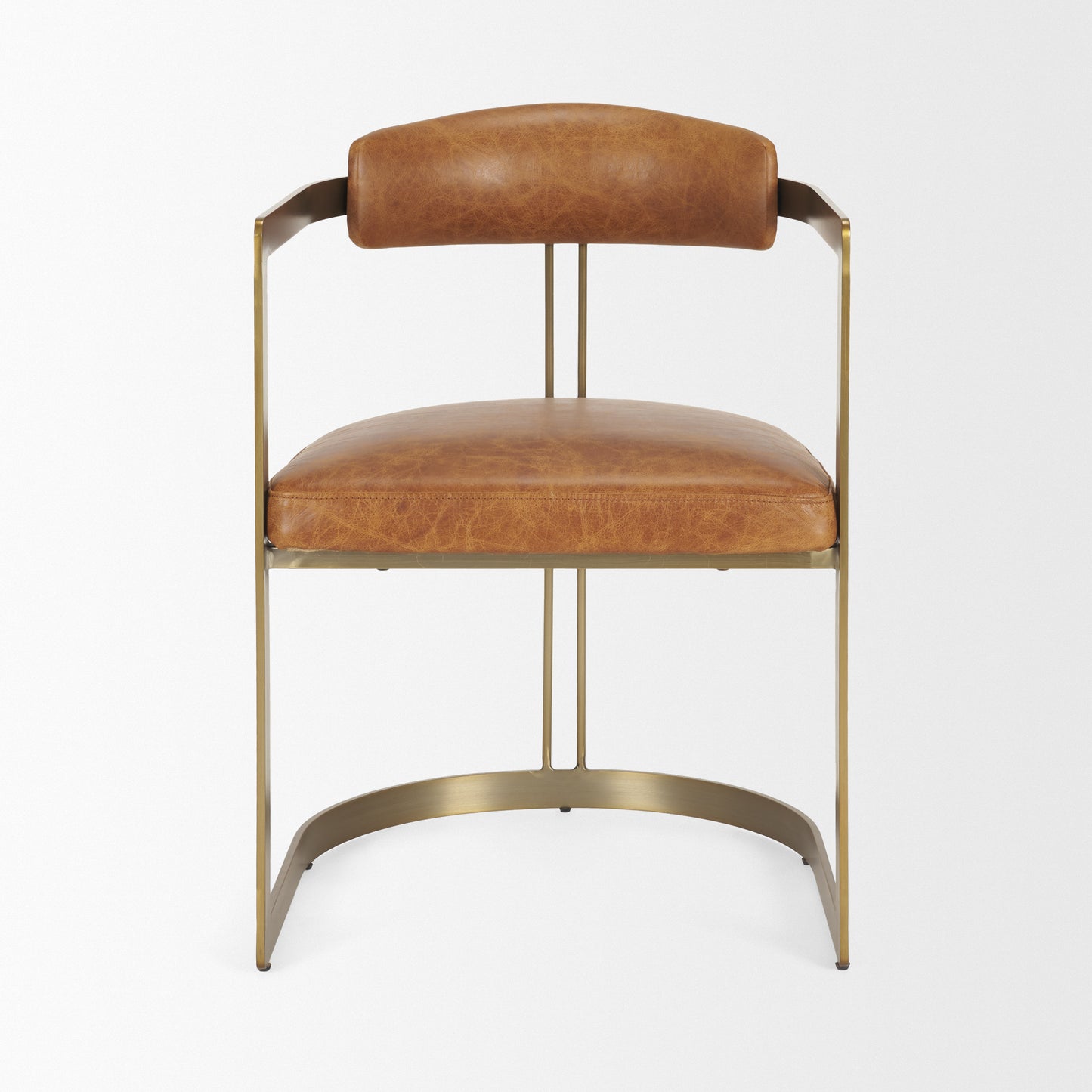 Vyra Dark Brown Wood w/ Cream Fabric Accent Chair