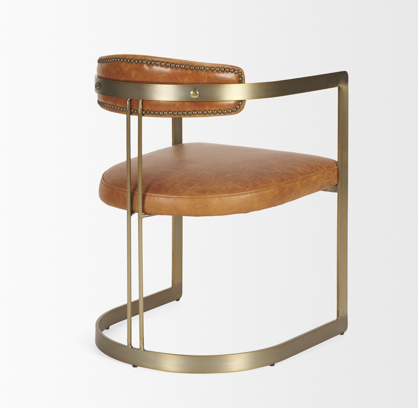 Vyra Dark Brown Wood w/ Cream Fabric Accent Chair