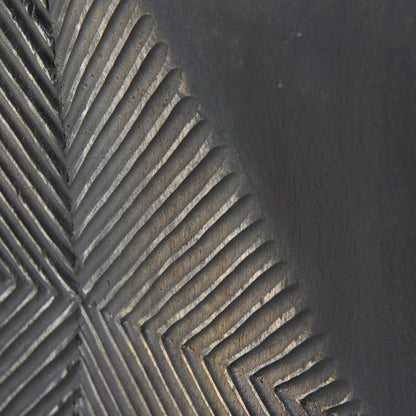 Hogarth I 72x15 Two-Tone Brown Solid Wood Base Silver Frame 4 Cabinet Sideboard