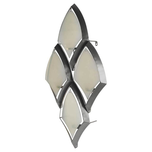 Tarmac II Collection of 4 Silver Metal Frame w/Frosted Glass Shade Wall Candle Holder