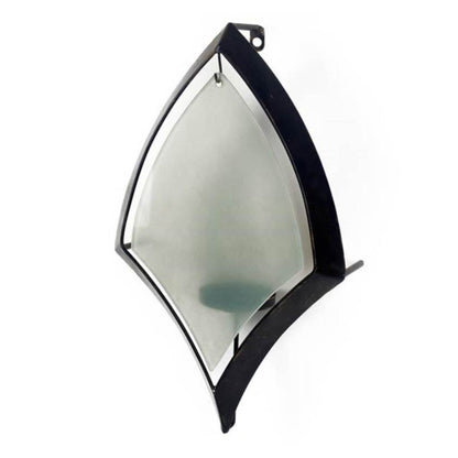Tarquin I Black Metal Frame w/Frosted Glass Shade Wall Candle Holder