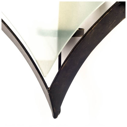 Tarquin I Black Metal Frame w/Frosted Glass Shade Wall Candle Holder