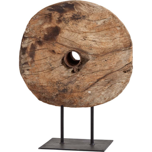 Incana 20L x 4W Natural Brown Reclaimed Wood Wheel Object
