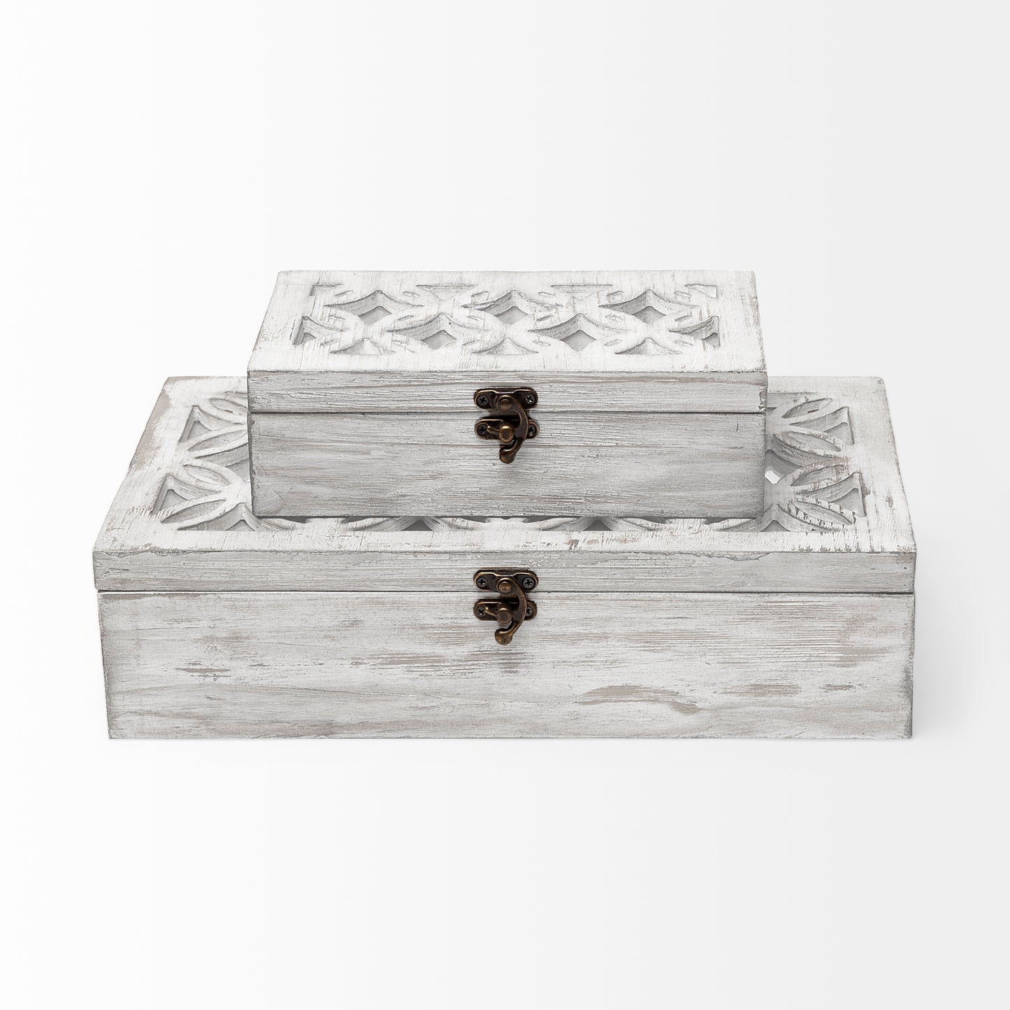 Floribundus (Set of 2) Off-White Decorative Boxes