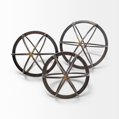 Galenna I (Small) 8L x 8W Black Metal Circular Decorative Orb