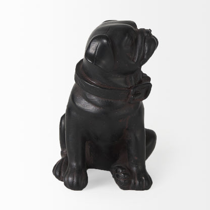 Cadence 4L x 5W Black Resin Pug Dog