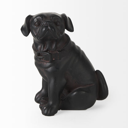 Cadence 4L x 5W Black Resin Pug Dog