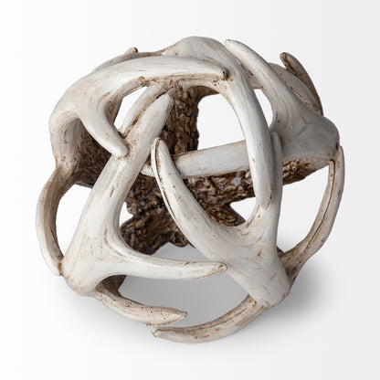 Ramus I (Small) 5L x 5W Brown Antler Shaped Decorative Resin Orb Ball