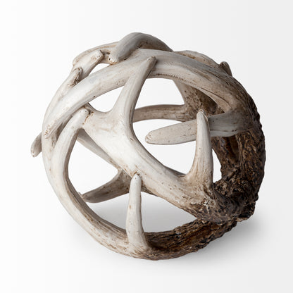 Ramus I (Small) 5L x 5W Brown Antler Shaped Decorative Resin Orb Ball