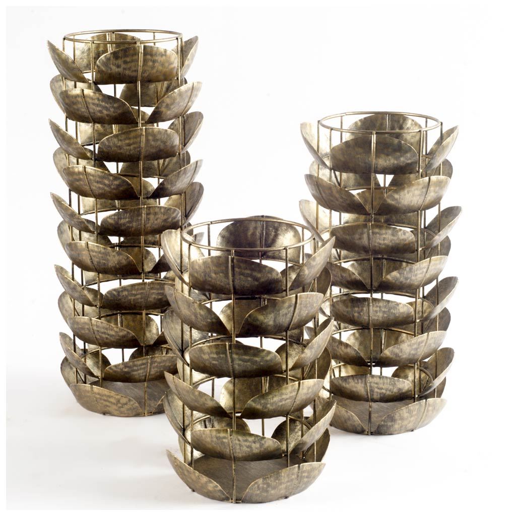 Henley I Small Bronze Metal Decorative Table Candle Holder