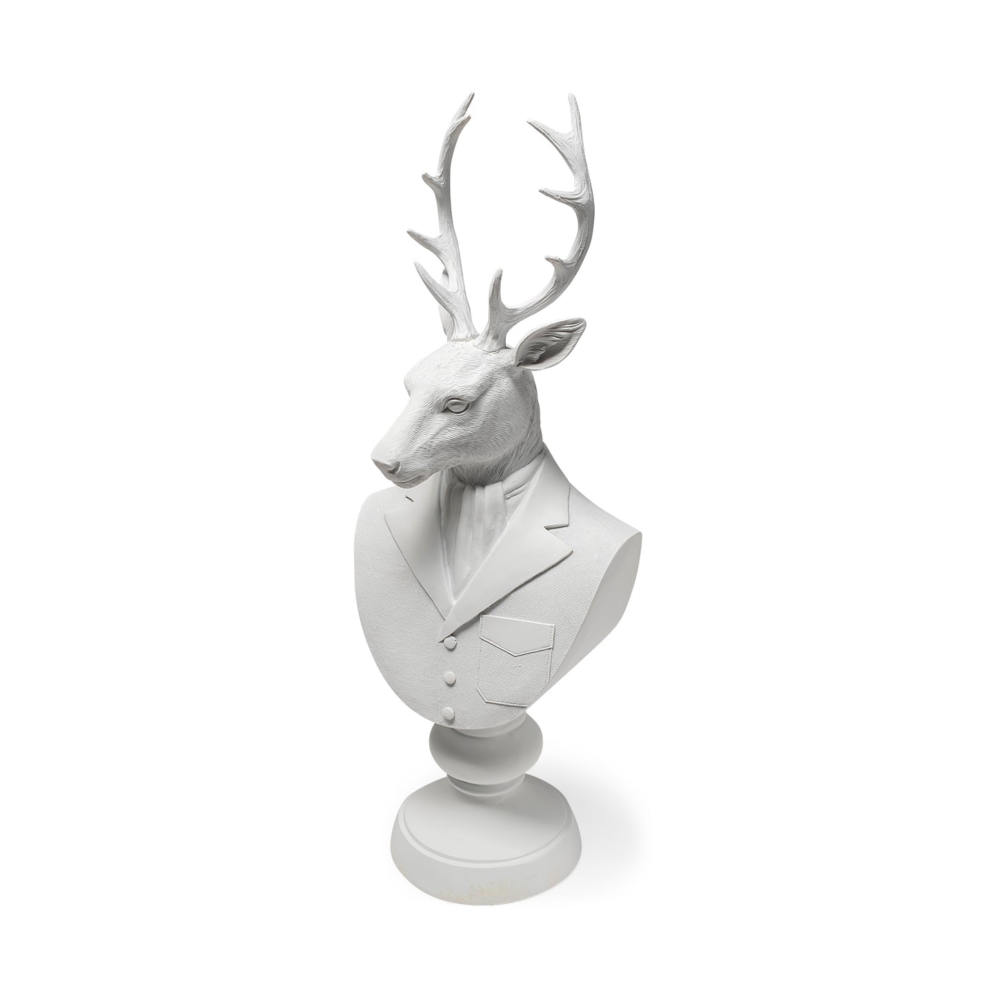 Mozart 8L x 6W White Resin Deer In A Suit