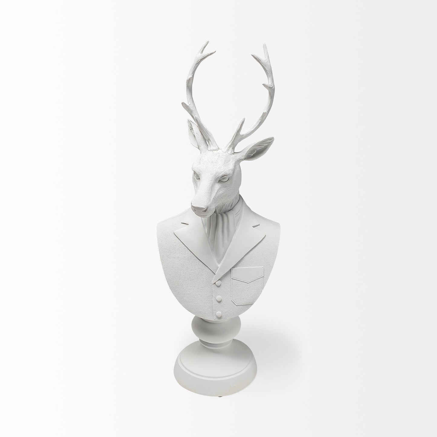 Mozart 8L x 6W White Resin Deer In A Suit