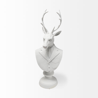 Mozart 8L x 6W White Resin Deer In A Suit