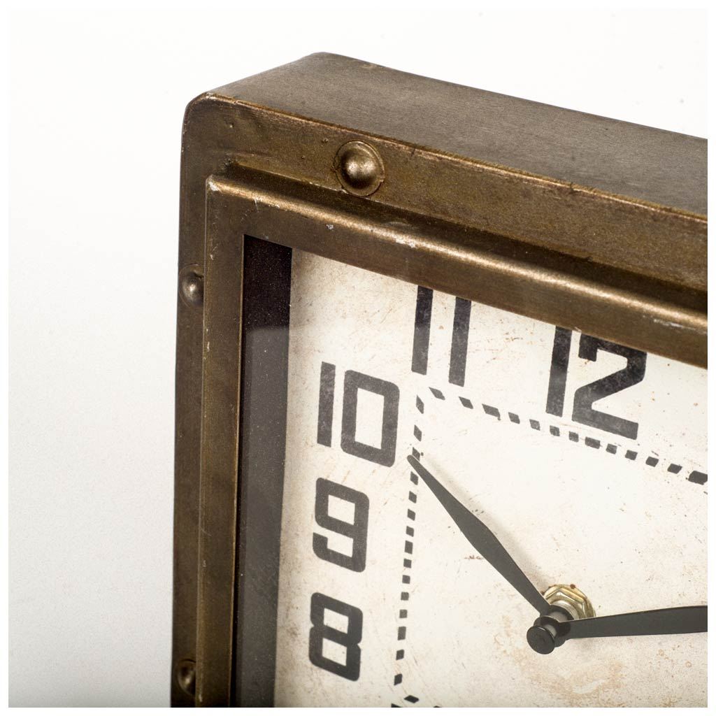 Redding Bronze Toned Metal Square Table Clock