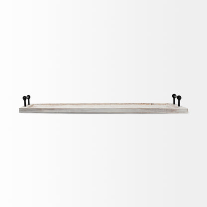 Alfred 35L x 16W Natural Wooden Herringbone Rectangular Tray