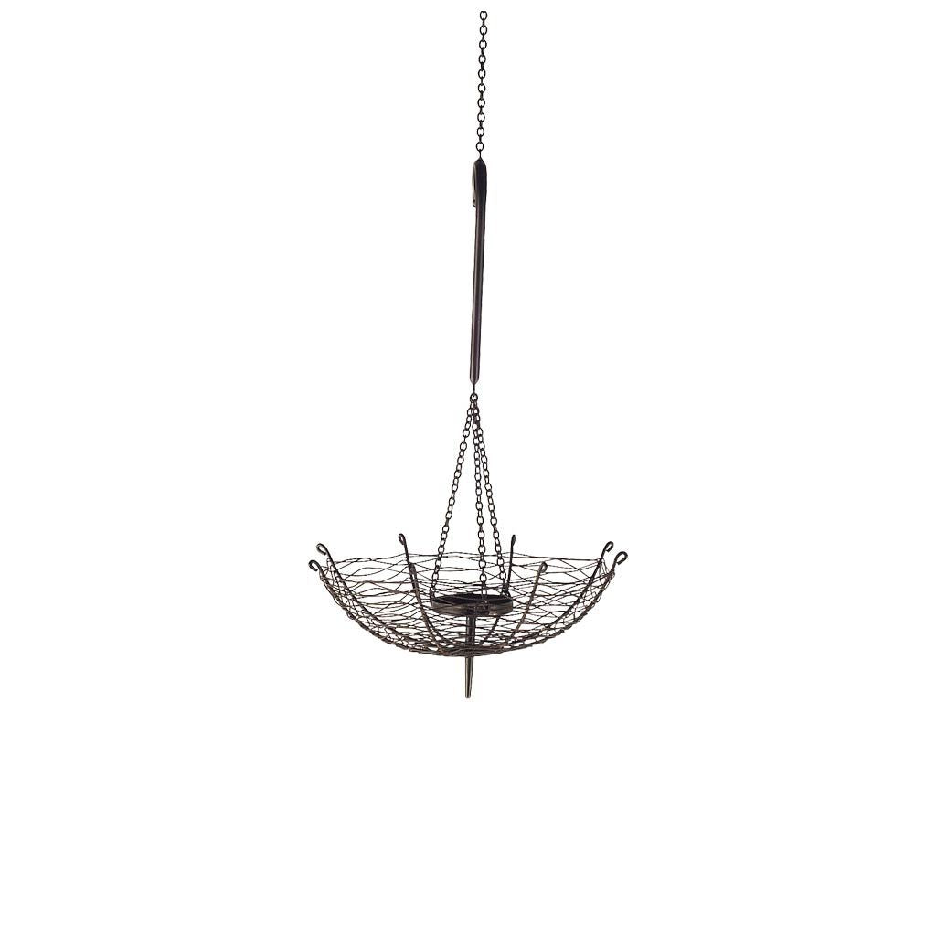 Rihanna I Small Black Metal Umbrella Candle Holder Lantern