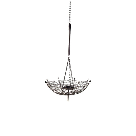 Rihanna I Small Black Metal Umbrella Candle Holder Lantern