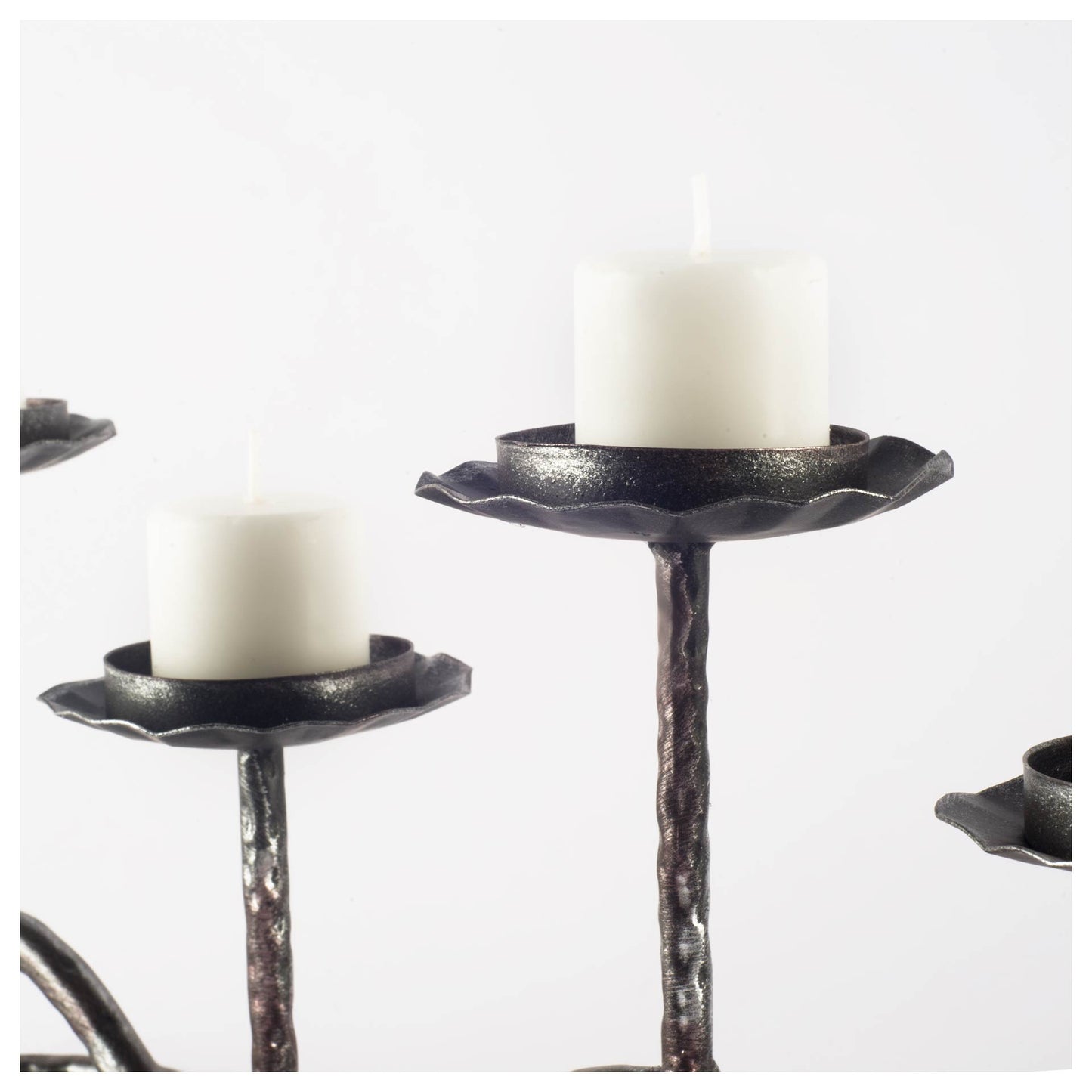 Orville Black Metal Pipe Five Tealight Table Candle Holder