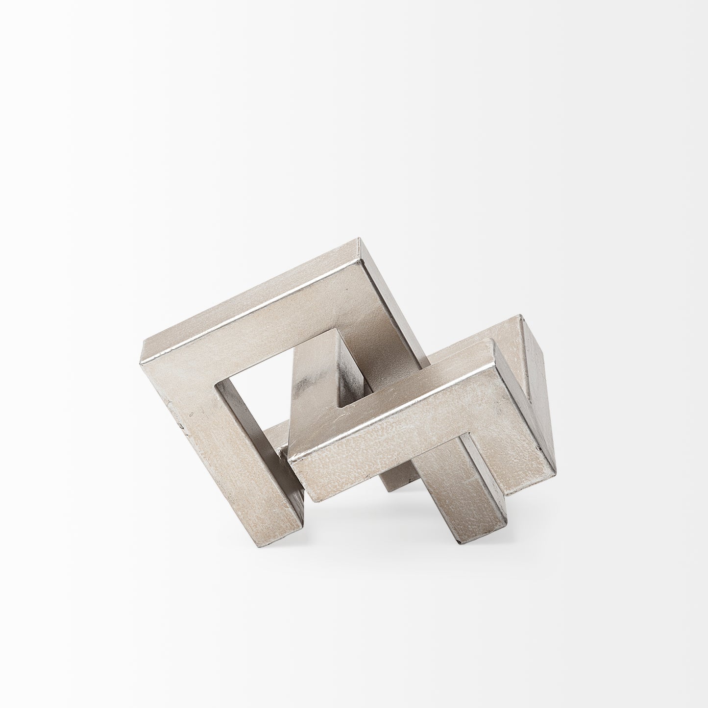 Link Small Silver Metal Sculpture Decorative Object