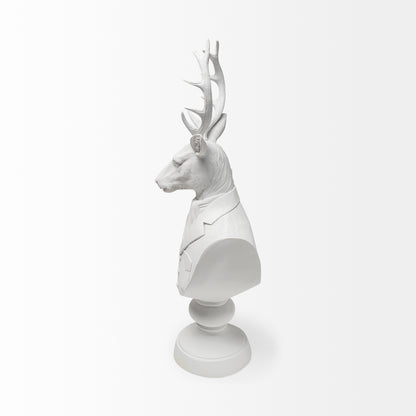 Mozart 8L x 6W White Resin Deer In A Suit