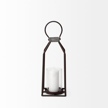 Kingston II Small Rustic Metal Framed Table Candle Holder