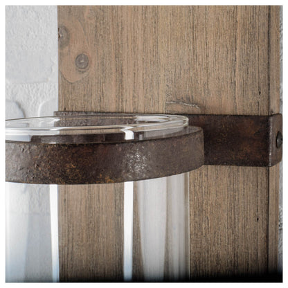 Lars 23.8"H Wood with Metal Accent Wall Candle Holder