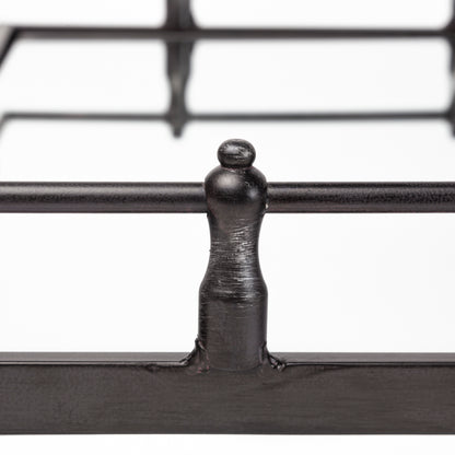 Christa 22L x 22W Black Metal Mirrored Base Square Tray