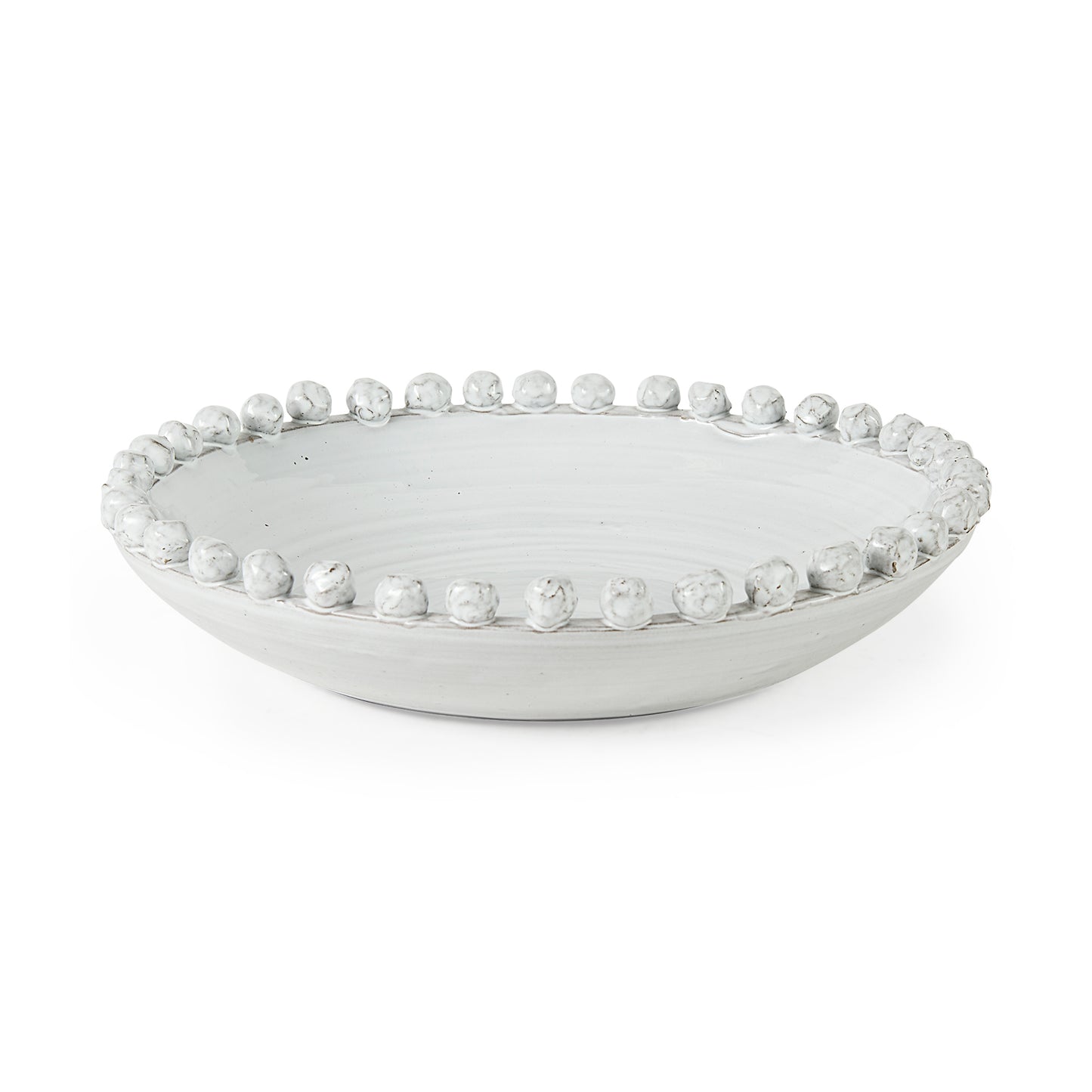Basin 16" Round Off-White Glazed Decorative Bowl