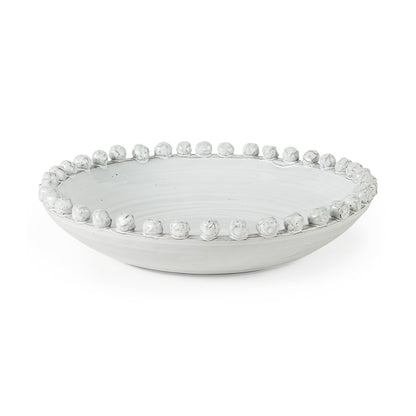 Basin 16" Round Off-White Glazed Decorative Bowl