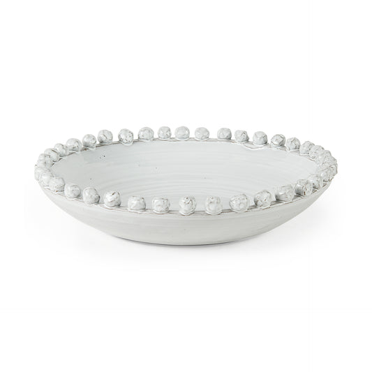 Basin 16" Round Off-White Glazed Decorative Bowl