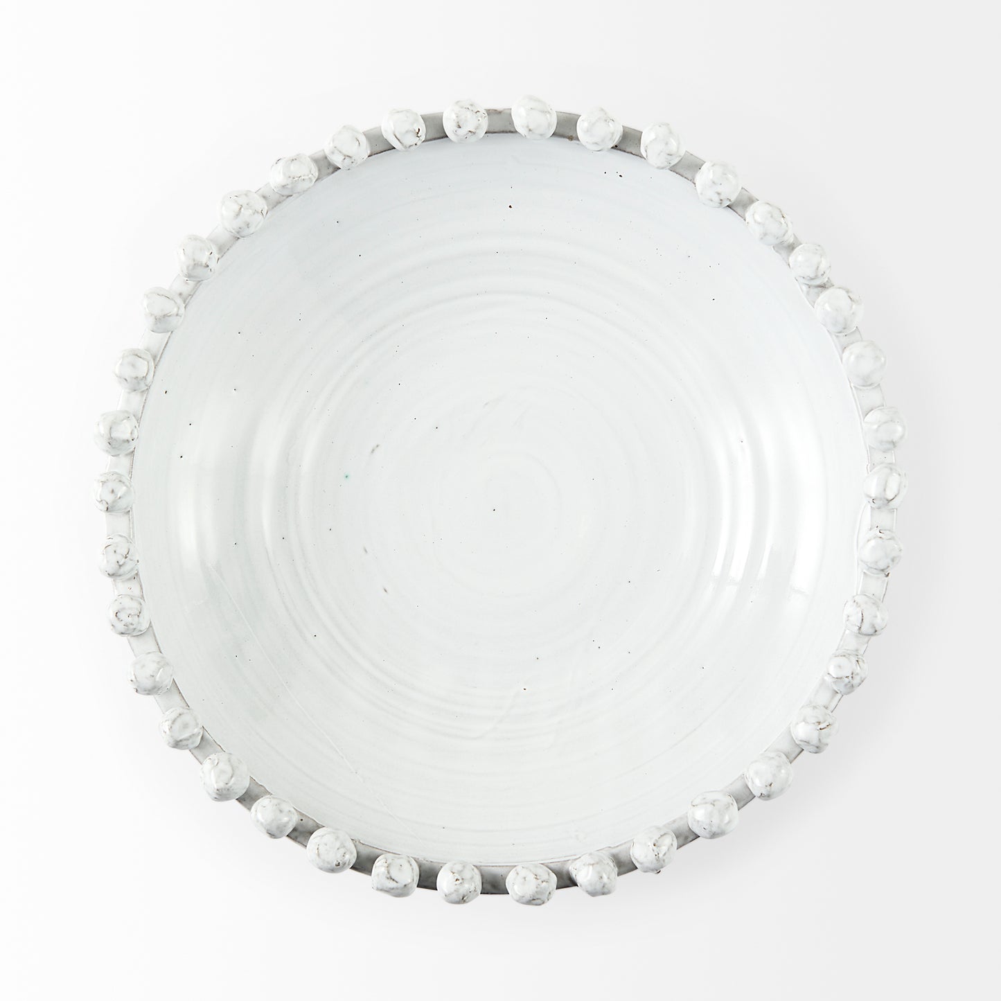 Basin 16" Round Off-White Glazed Decorative Bowl