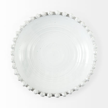 Basin 16" Round Off-White Glazed Decorative Bowl