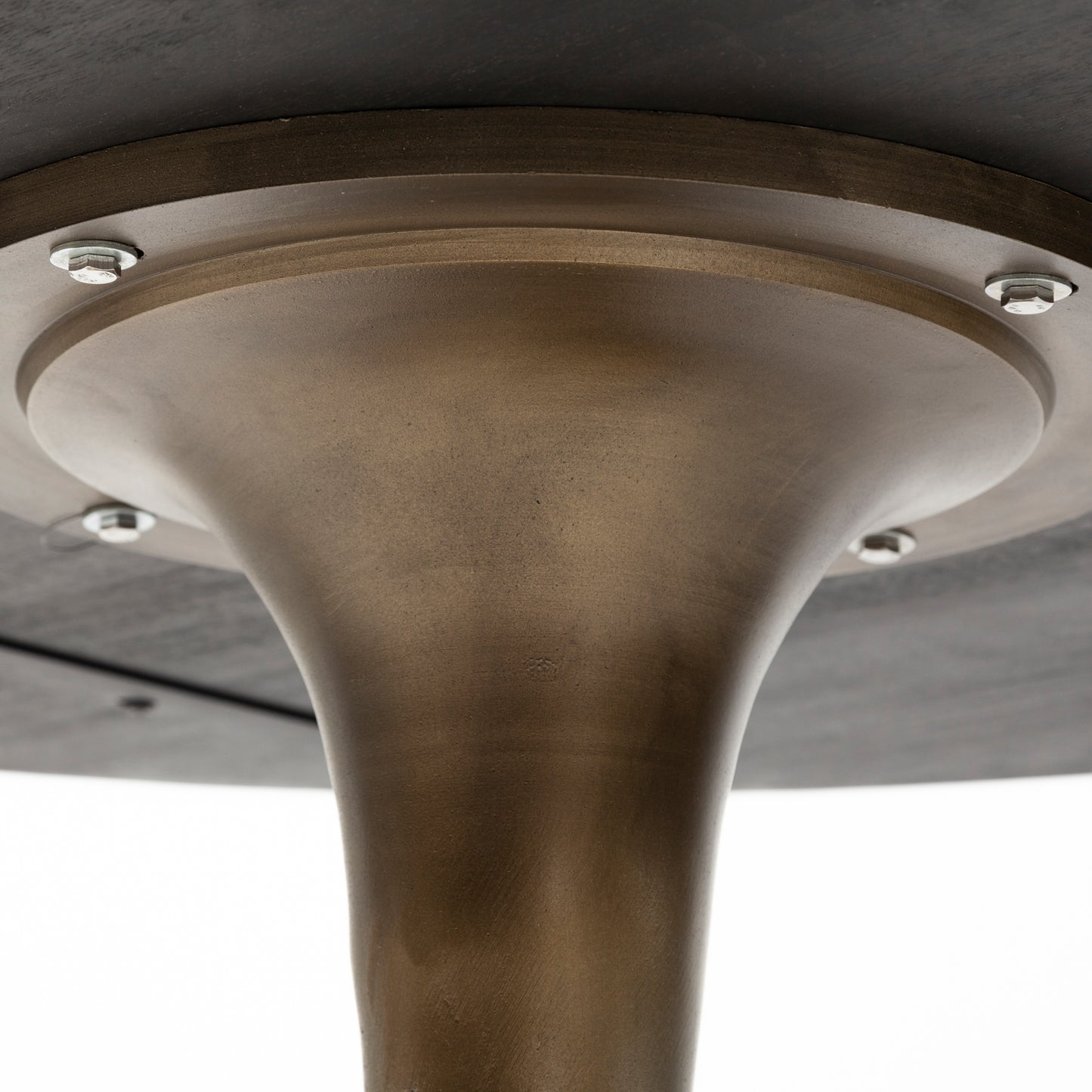 McLeod II 54 L x 54 W x 28.75 H Round Brown Solid Wood Top Gold Metal Base Dining Table