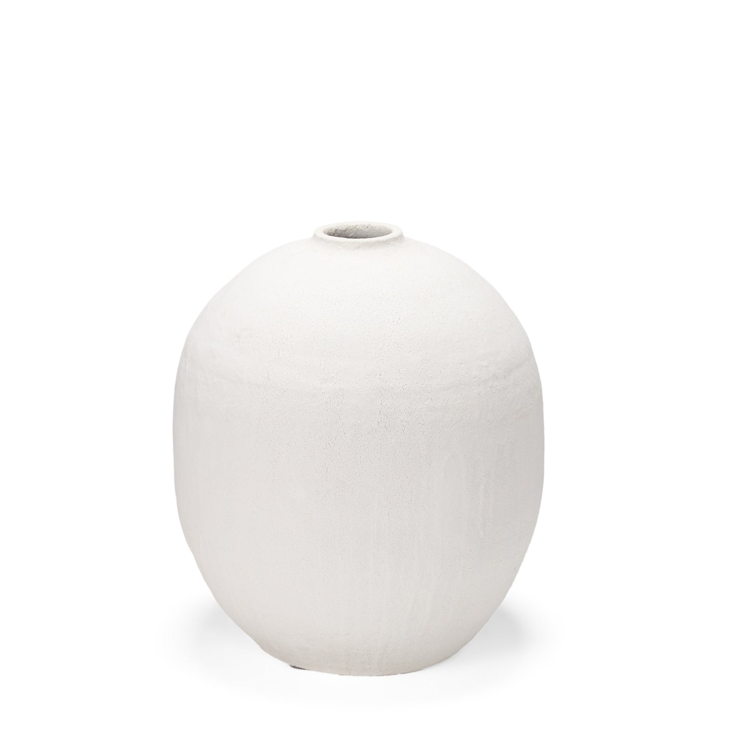 Karakum I Short White Textured Ceramic Vase