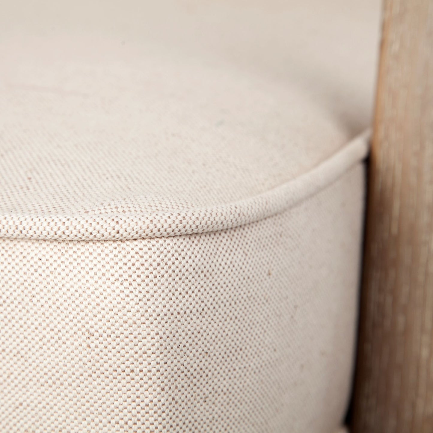 Harman II Off-White Fabric Seat w/ Wood Frame Accent Chair