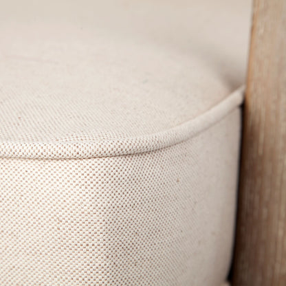 Harman II Off-White Fabric Seat w/ Wood Frame Accent Chair